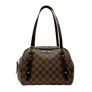 Louis Vuitton Damier Ebene Brown Rivington Handbag Canvas Ebene Brown Leather